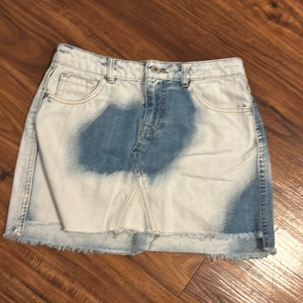 Bleach, tie-dyed jeans skirt
